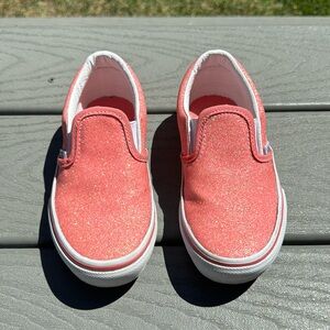 Van’s Classic Slip On Sparkly Pink Girls Size 12